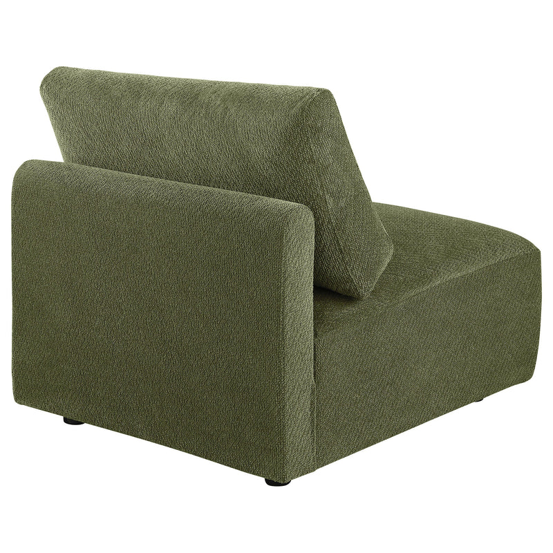 Elysia Chenille Upholstered Modular Armless Chair Coral