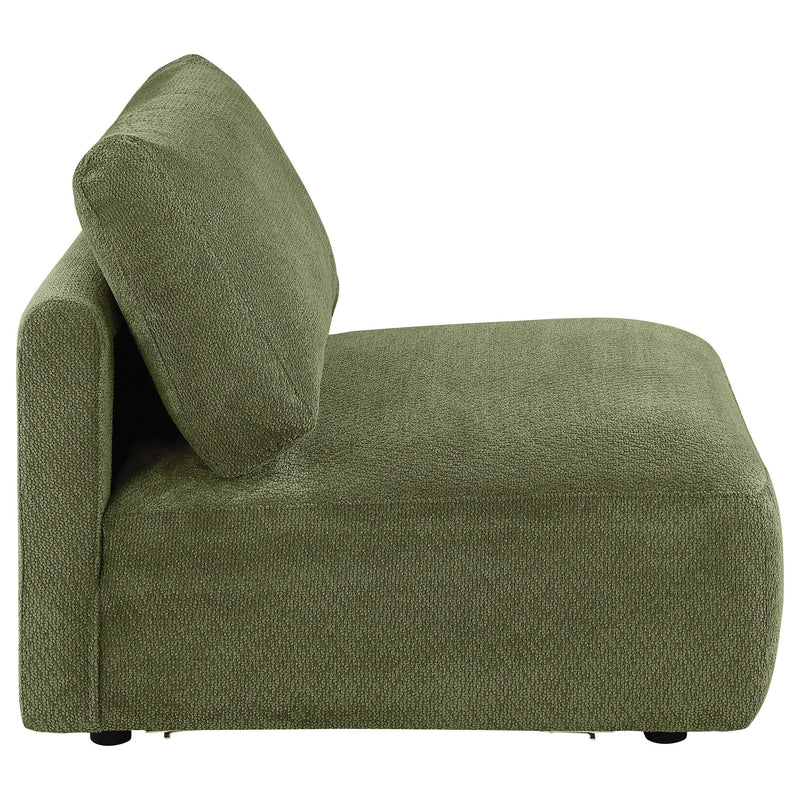 Elysia Chenille Upholstered Modular Armless Chair Coral