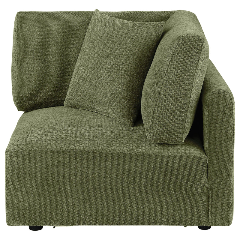 Elysia Chenille Upholstered Modular Corner Chair Green
