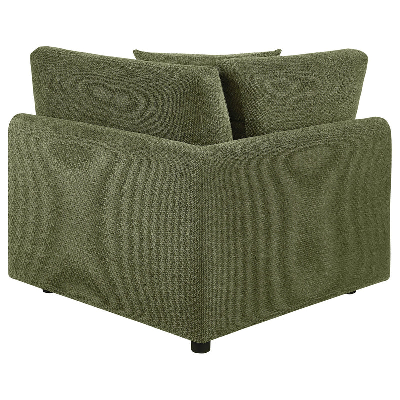 Elysia Chenille Upholstered Modular Corner Chair Green