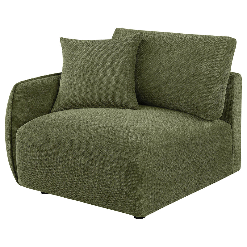 Elysia Chenille Upholstered Modular LAF Chair Green