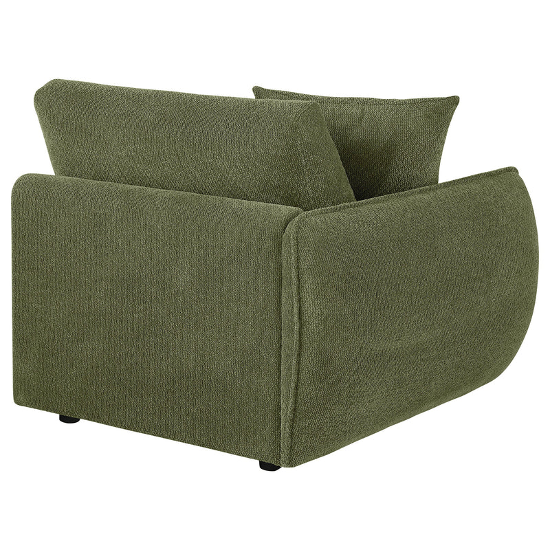 Elysia Chenille Upholstered Modular LAF Chair Green