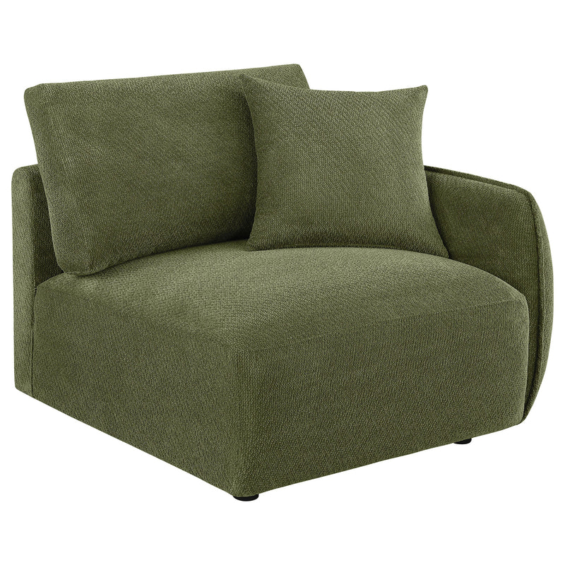 Elysia Chenille Upholstered Modular RAF Chair Green