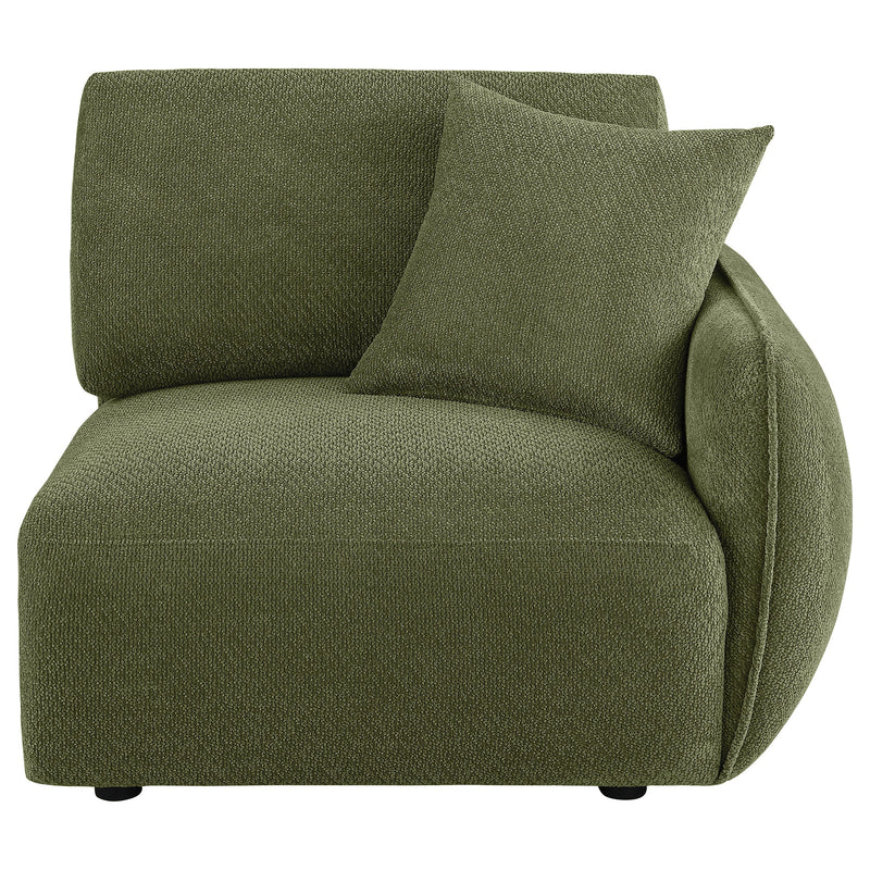 Elysia Chenille Upholstered Modular RAF Chair Green