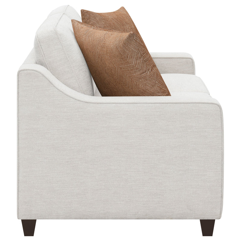 Christine Upholstered Sloped Arm Sofa Set Beige