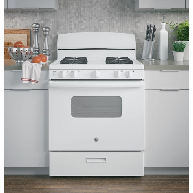 30-inch Freestanding Gas Range with Front Controls (JGBS10DEMWW)
