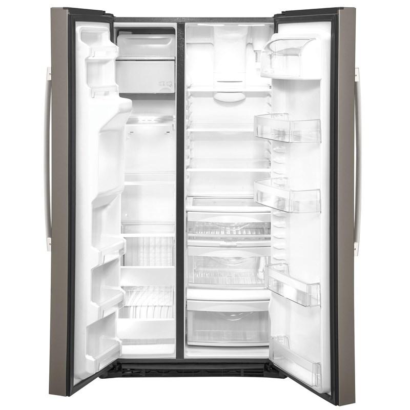 36-inch, 21.8 cu.ft. Counter-Depth Side-by-Side Refrigerator with Water and Ice Dispensing System (GZS22IMNES)