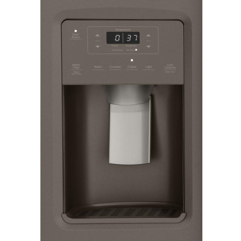 36-inch, 21.8 cu.ft. Counter-Depth Side-by-Side Refrigerator with Water and Ice Dispensing System (GZS22IMNES)
