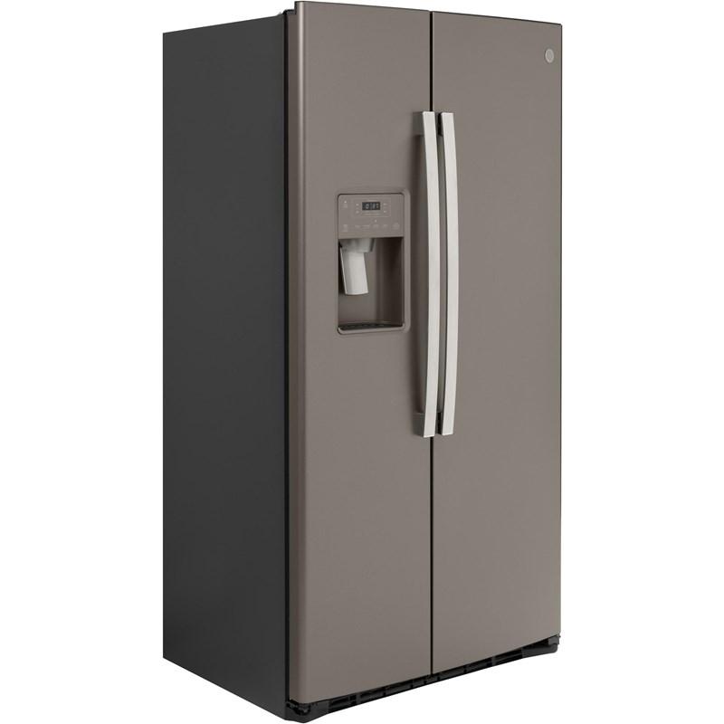 36-inch, 21.8 cu.ft. Counter-Depth Side-by-Side Refrigerator with Water and Ice Dispensing System (GZS22IMNES)