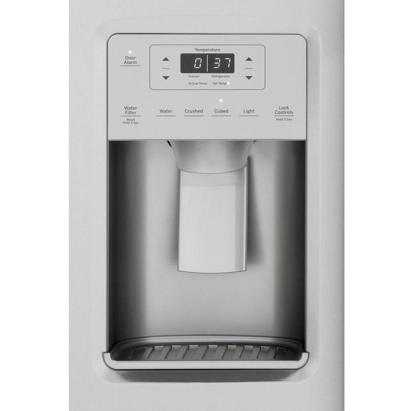 36-inch, 21.8 cu.ft. Counter-Depth Side-by-Side Refrigerator with Water and Ice Dispensing System (GZS22IYNFS)