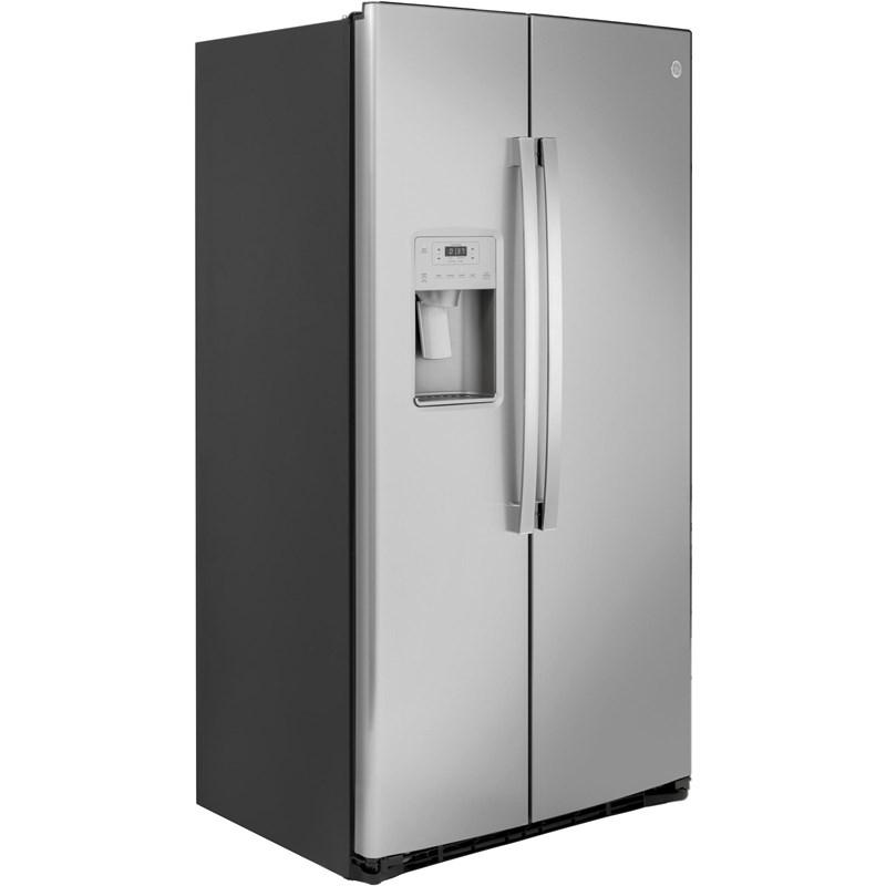 36-inch, 21.8 cu.ft. Counter-Depth Side-by-Side Refrigerator with Water and Ice Dispensing System (GZS22IYNFS)