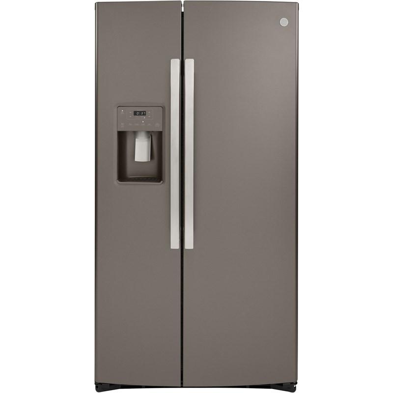 36-inch, 25.1 cu.ft. Freestanding Side-by-Side Refrigerator with Water and Ice Dispensing System (GSS25IMNES)