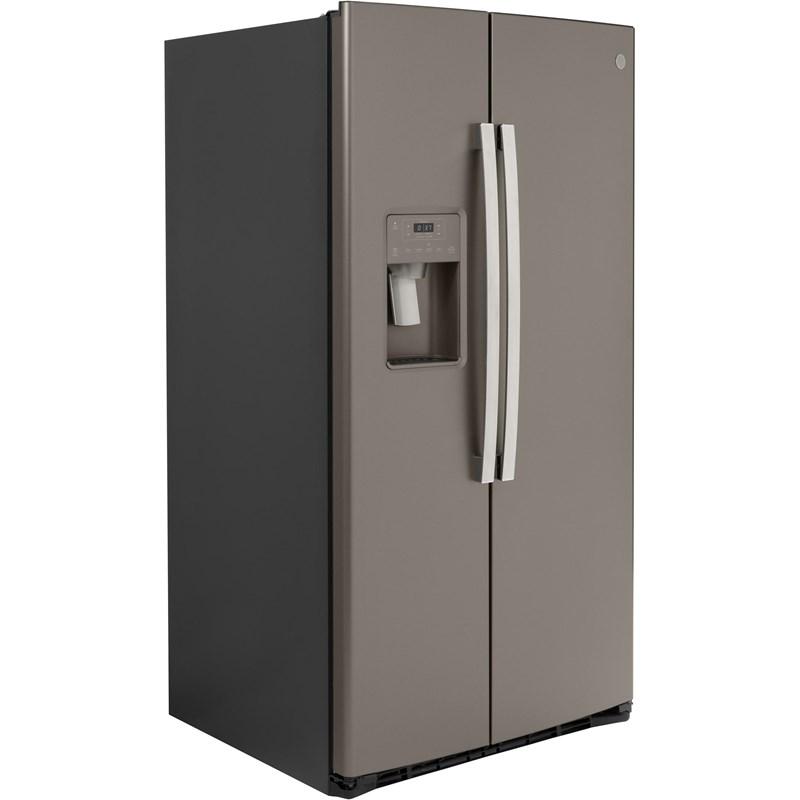 36-inch, 25.1 cu.ft. Freestanding Side-by-Side Refrigerator with Water and Ice Dispensing System (GSS25IMNES)