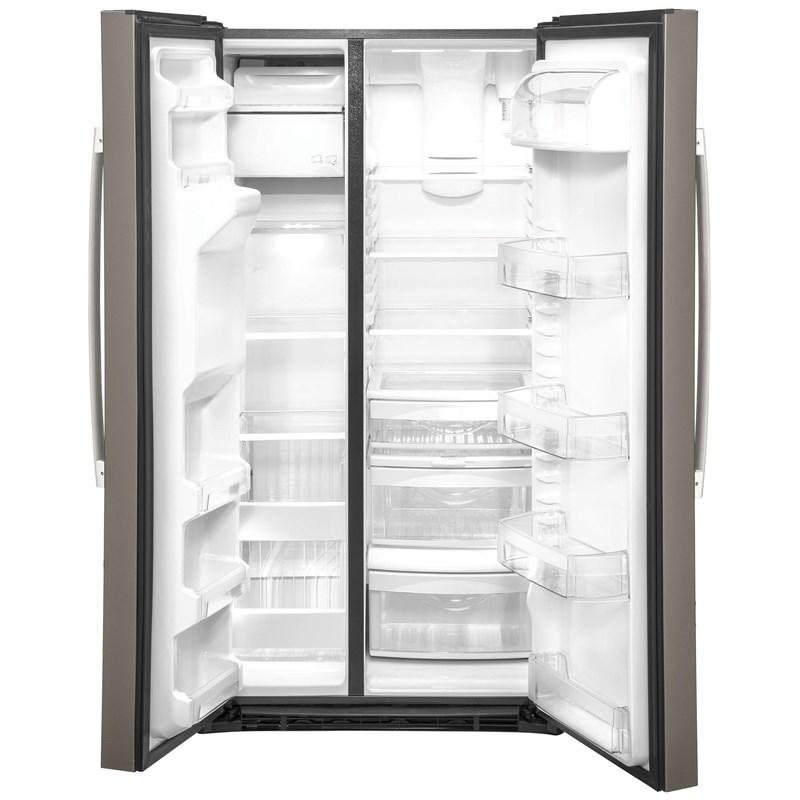 36-inch, 25.1 cu.ft. Freestanding Side-by-Side Refrigerator with Water and Ice Dispensing System (GSS25IMNES)
