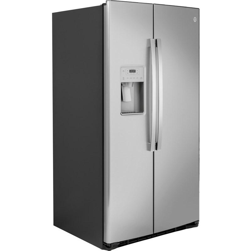36-inch, 25.1 cu.ft. Freestanding Side-by-Side Refrigerator with Water and Ice Dispensing System (GSS25IYNFS)