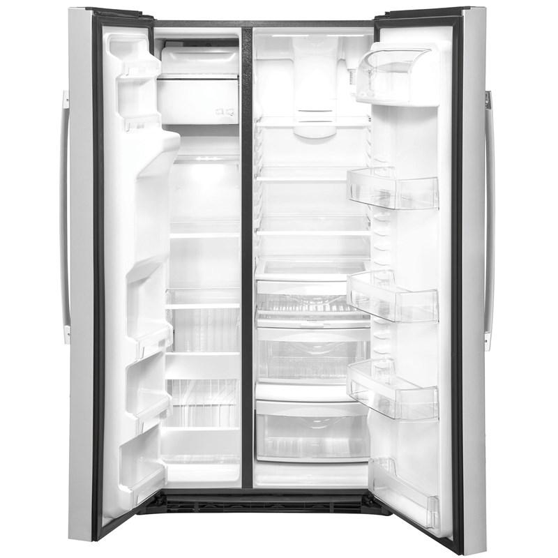 36-inch, 25.1 cu.ft. Freestanding Side-by-Side Refrigerator with Water and Ice Dispensing System (GSS25IYNFS)