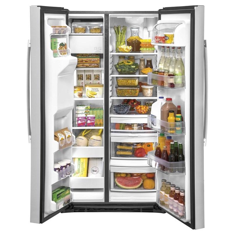 36-inch, 25.1 cu.ft. Freestanding Side-by-Side Refrigerator with Water and Ice Dispensing System (GSS25IYNFS)