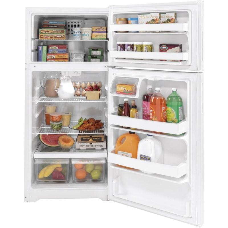 16.6 cu. ft. Top Freezer Refrigerator with recessed handle (GPE17CTNRWW)