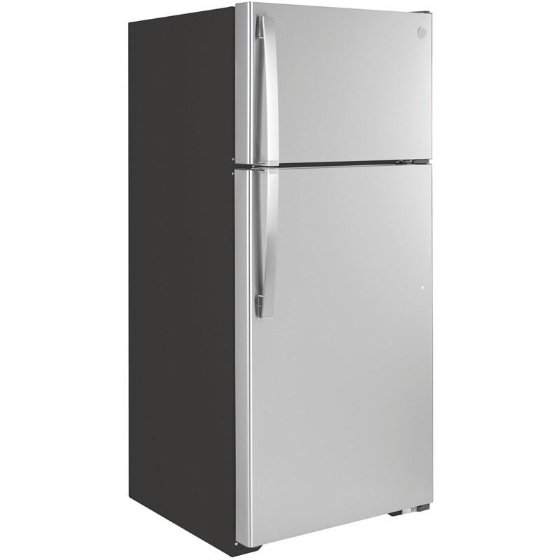 28-inch, 16.6 cu.ft. Freestanding Top Freezer Refrigerator with Internal Ice Maker (GIE17GSNRSS)