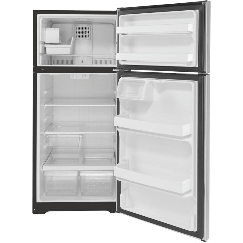 28-inch, 16.6 cu.ft. Freestanding Top Freezer Refrigerator with Internal Ice Maker (GIE17GSNRSS)