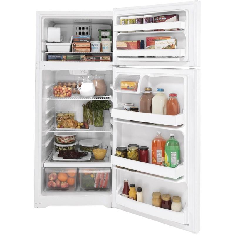 17.5 cu. ft. Top Freezer Refrigerator with Factory-Installed Icemaker (GIE18DTNRWW)
