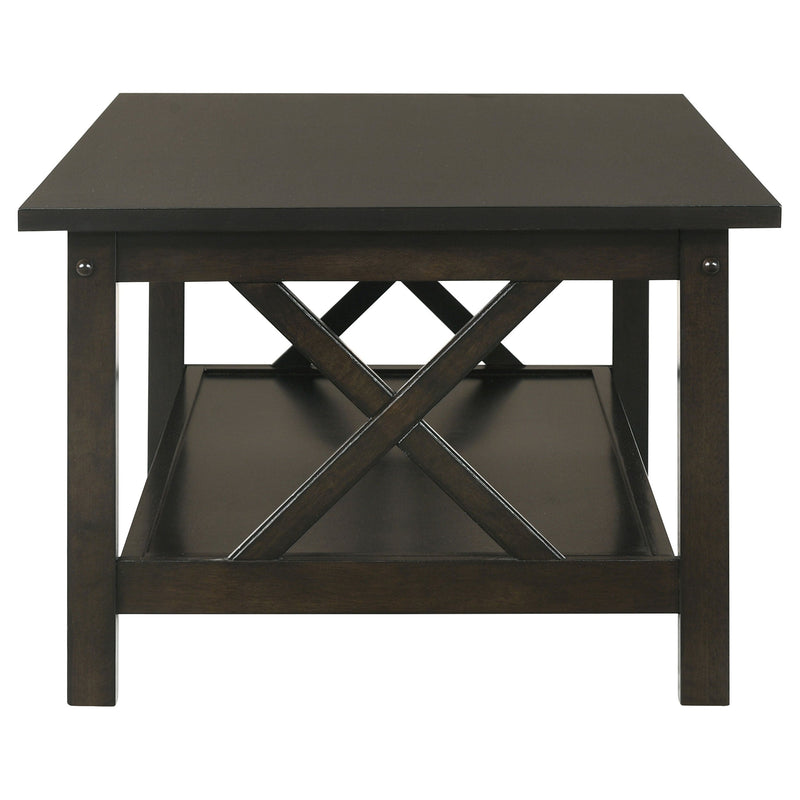 Rachelle 3-piece Rectangular Coffee Table Set Deep Merlot