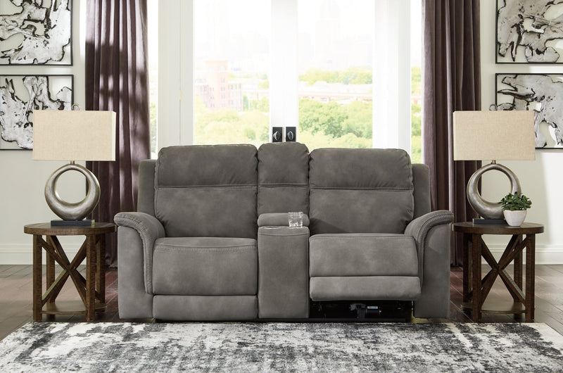 Next-Gen Durapella Power Reclining Loveseat/Console/Adjustable Headrest