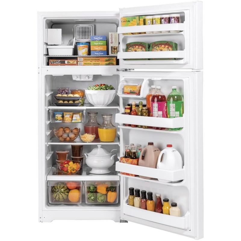 28-inch, 17.5 cu.ft. Top Freezer Refrigerator with Interior Icemaker (GIE18GTNRWW)