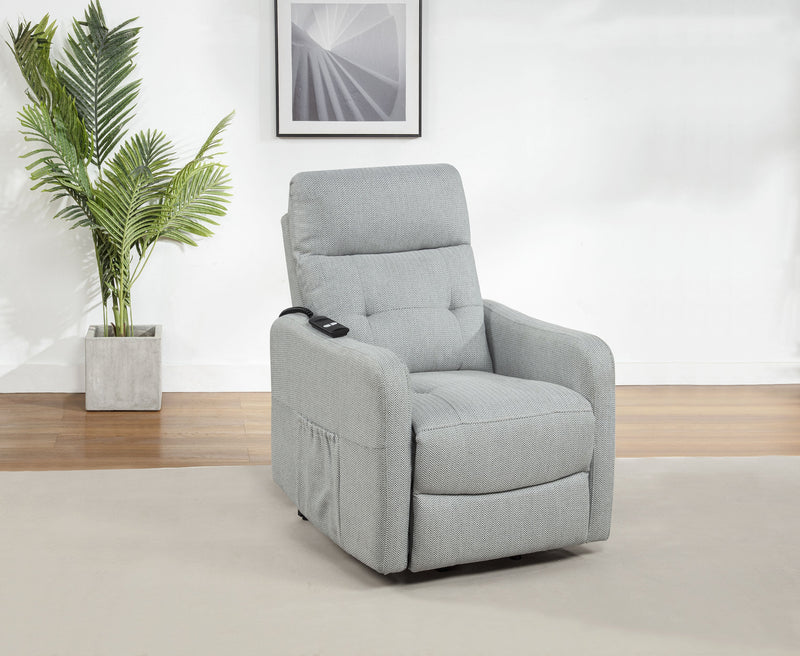Dayes Upholstered Power Lift Recliner Chair Taupe