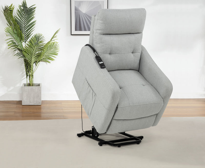 Dayes Upholstered Power Lift Recliner Chair Taupe