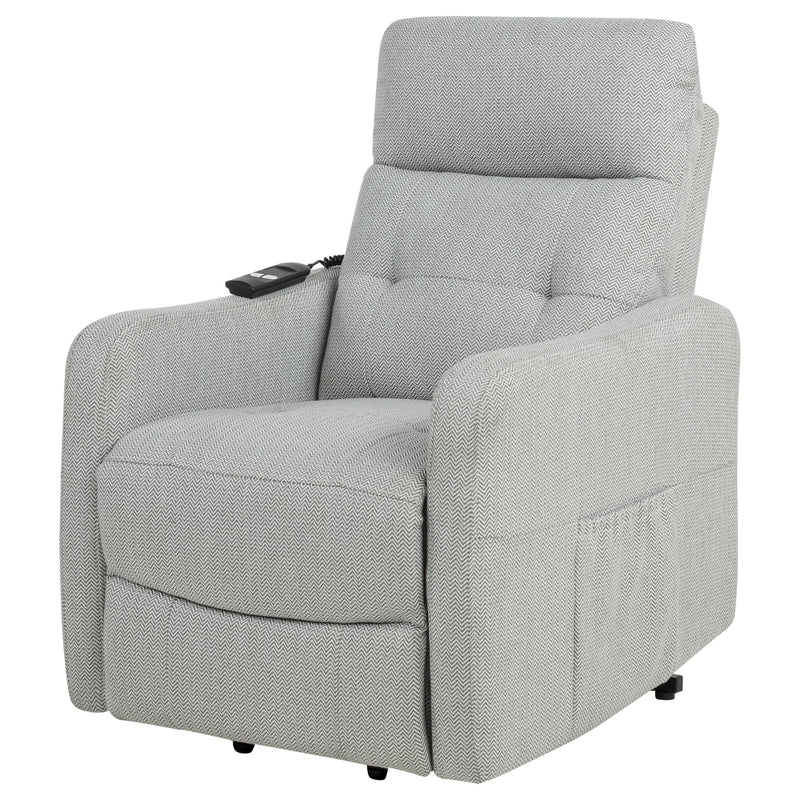 Dayes Upholstered Power Lift Recliner Chair Taupe