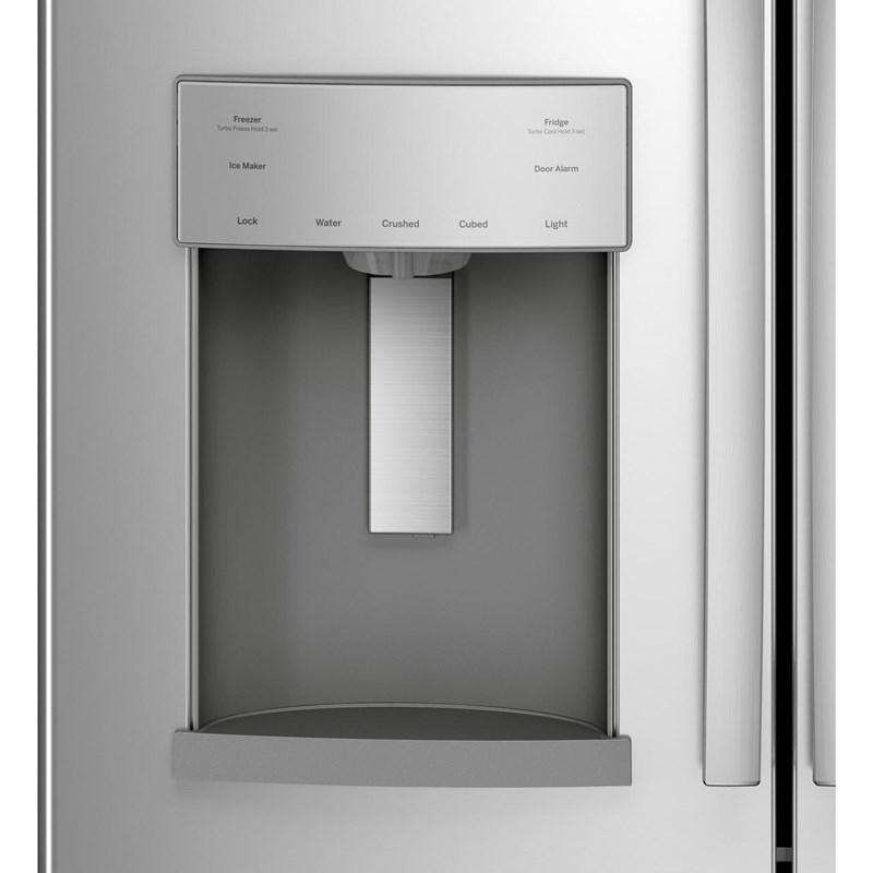 36-inch, 27.8 cu.ft. Freestanding French 3-Door Refrigerator with Ice and Water Dispensing System (GFE28GYNFS)