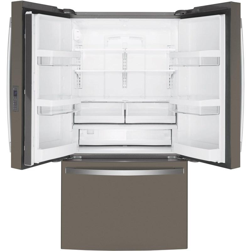 36-inch, 23.1 cu.ft. Counter-Depth French 3-Door Refrigerator with Interior Ice Maker (GWE23GMNES)