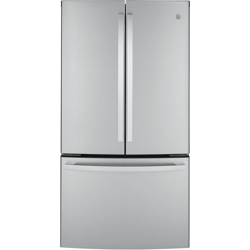 36-inch, 23.1 cu.ft. Counter-Depth French 3-Door Refrigerator with Interior Ice Maker (GWE23GYNFS)