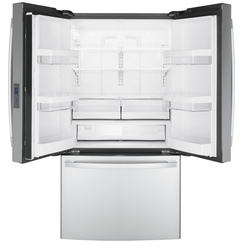 36-inch, 23.1 cu.ft. Counter-Depth French 3-Door Refrigerator with Interior Ice Maker (GWE23GYNFS)