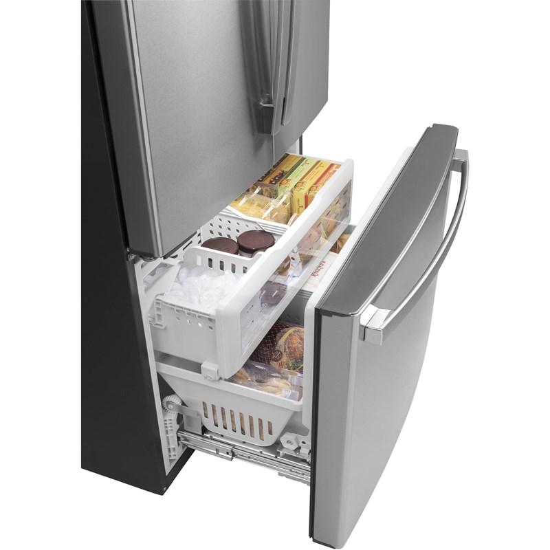 36-inch, 23.1 cu.ft. Counter-Depth French 3-Door Refrigerator with Interior Ice Maker (GWE23GYNFS)
