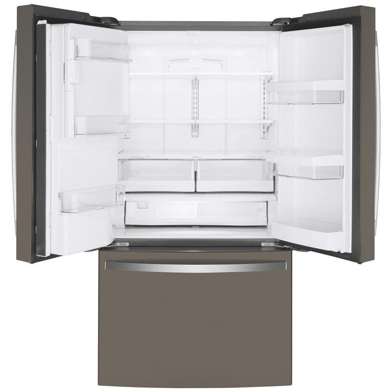 36-inch, 22.1 cu.ft. Counter-Depth French 3-Door Refrigerator with external water and ice dispensing system (GYE22GMNES)