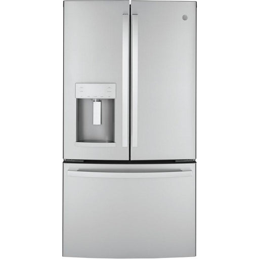 36-inch, 22.1 cu.ft. Counter-Depth French 3-Door Refrigerator with external water and ice dispensing system (GYE22GYNFS)