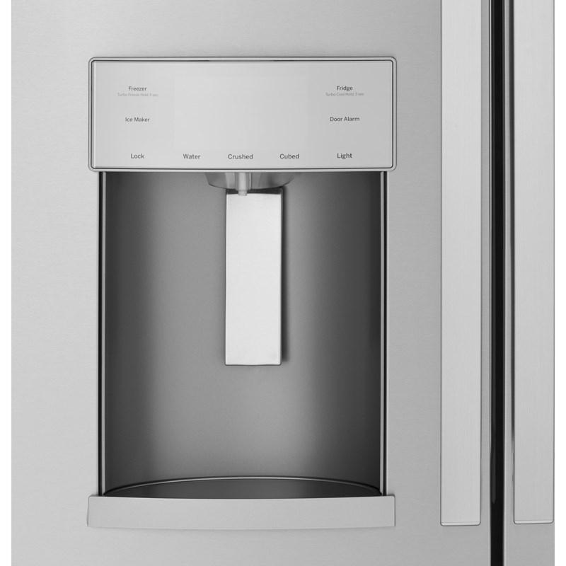 36-inch, 22.1 cu.ft. Counter-Depth French 3-Door Refrigerator with external water and ice dispensing system (GYE22GYNFS)