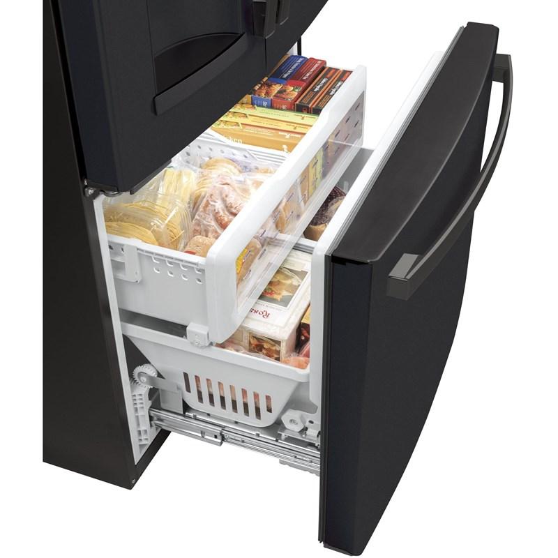 36-inch, 22.1 cu.ft. Counter-Depth French 3-Door Refrigerator with external water and ice dispensing system (GYE22GENDS)