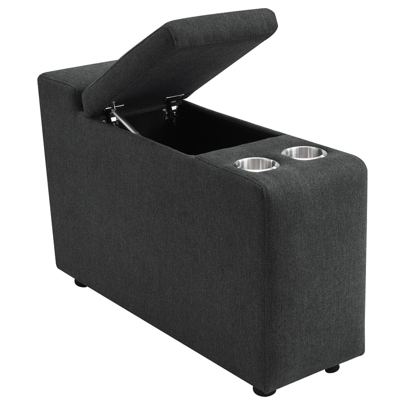 Collins Upholstered Modular Storage Console Dark Grey