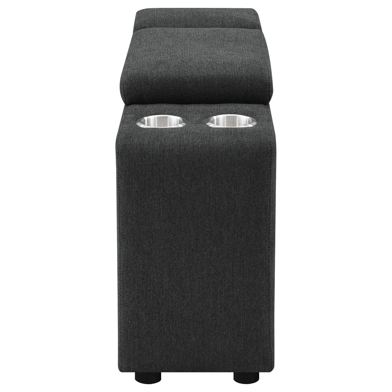Collins Upholstered Modular Storage Console Dark Grey
