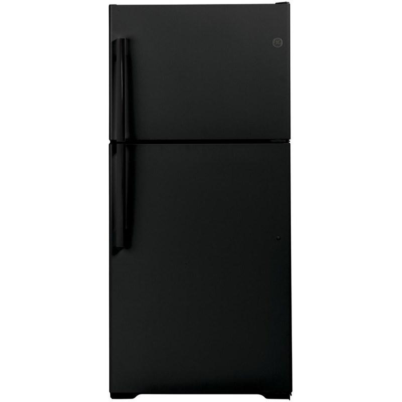 30-inch, 19.2 cu. ft. Top Freezer Refrigerator with edge-to-edge glass shelves (GTE19JTNRBB)