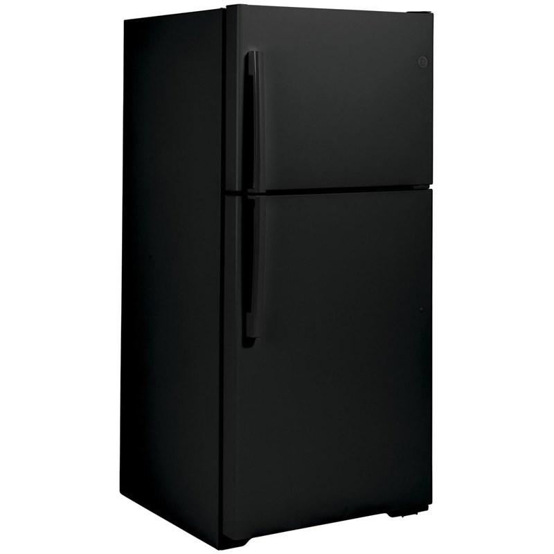 30-inch, 19.2 cu. ft. Top Freezer Refrigerator with edge-to-edge glass shelves (GTE19JTNRBB)