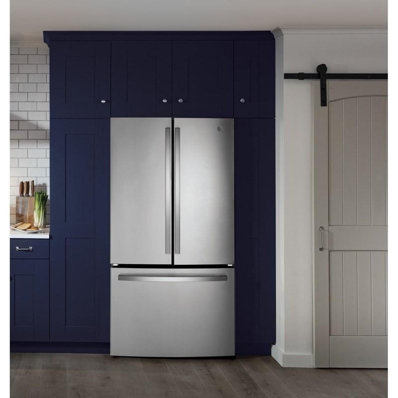 36-inch, 27 cu. ft. French 3-Door Refrigerator with Internal Water Dispenser (GNE27JYMFS)