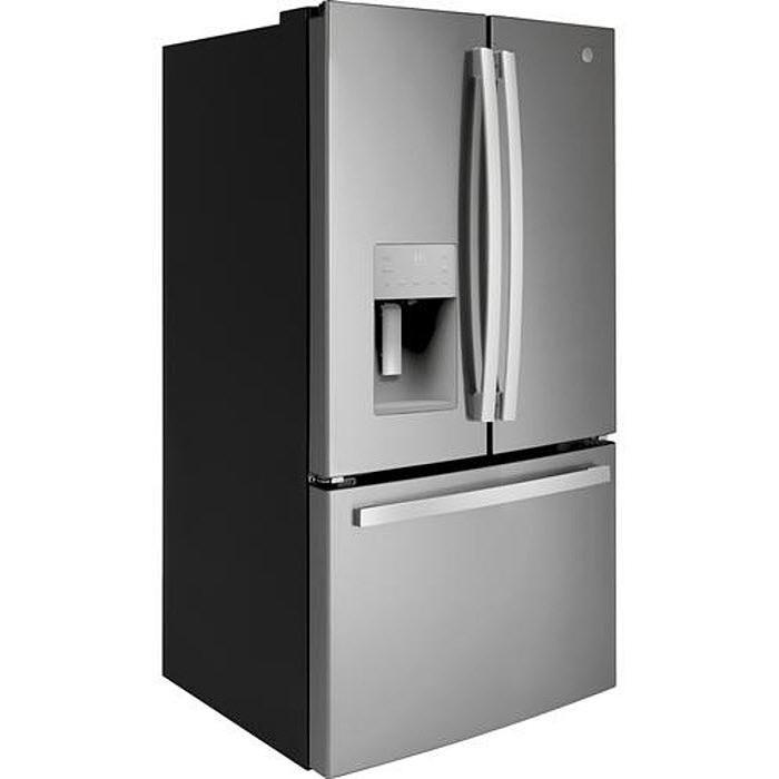 36-inch, 25.6 cu.ft. Freestanding French 3-Door Refrigerator with Multiflow Air System (GFE26JYMFS)