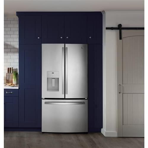 36-inch, 25.6 cu.ft. Freestanding French 3-Door Refrigerator with Multiflow Air System (GFE26JYMFS)