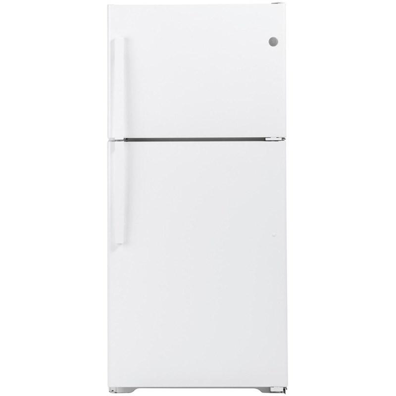 30-inch, 19.2 cu. ft. Top Freezer Refrigerator with edge-to-edge glass shelves (GTE19JTNRWW)