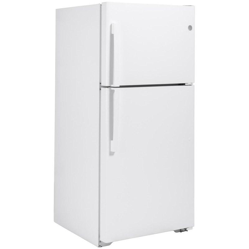 30-inch, 19.2 cu. ft. Top Freezer Refrigerator with edge-to-edge glass shelves (GTE19JTNRWW)