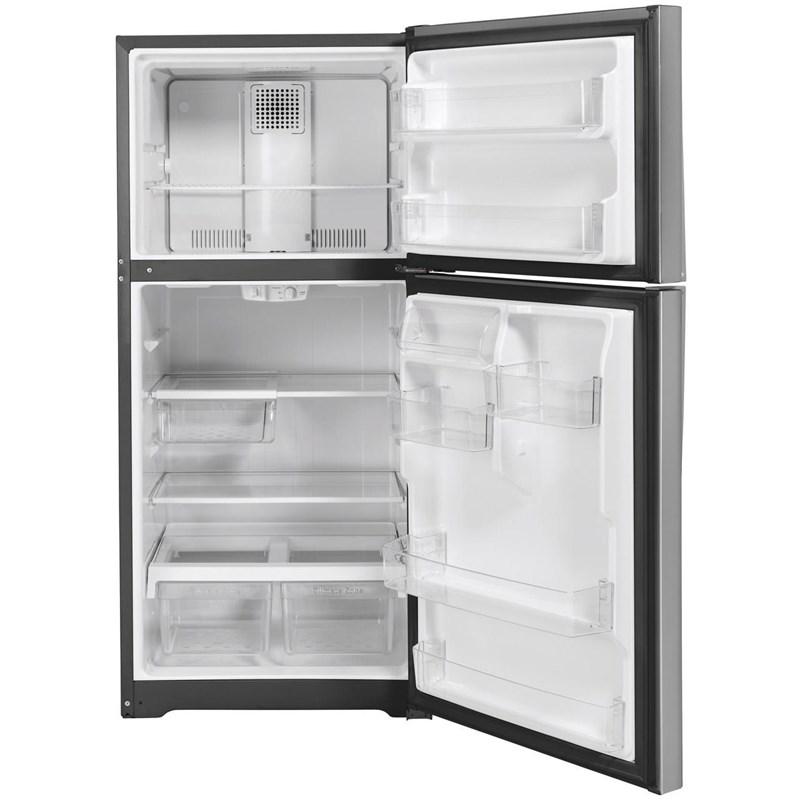 30-inch, 19.2 cu. ft. Top Freezer Refrigerator with edge-to-edge glass shelves (GTE19JSNRSS)